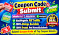 manually submit coupon code and deal upto top 100 coupon submission site