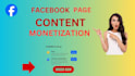 provide ready to use facebook content monetization page