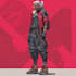 create a cyberpunk character cartoon, anime or illustration