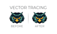 do vector tracing, convert logo to vector, raster to vector
