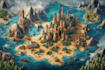 design cartoon map with custom locations or fantasy