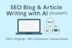 write SEO optimized ai blog posts using chatgpt