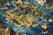 design a fantasy map illustration