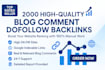 increase authority with 2000 high quality blog comments
