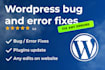 fix wordpress issues, fix wordpress error, wordpress bug fix, fix critical error