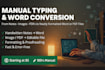 manually type handwritten or image documents into word or excel