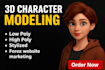 do 3d character model, low poly character, high poly character, 3d game art
