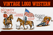 make draw vintage western logo illustration