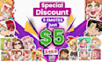 create 5 custom emotes for just 5 dollars