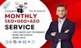 do complete onsite on page SEO, GEO, aeo, schema markup for google, ai