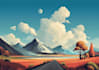 create minimalist landscape illustrations and posters