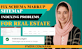 fix schema markup, sitemap, and indexing problems for real estate