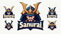 design realistic samurai head mascot logo with express delivery