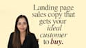 write landing page sales copy that gets your ideal customer to buy