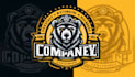 create a unique bear mascot logo with professional branding style