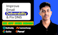 setup mx,spf,dkim,dmarc,ns records and improve email deliverability issue