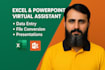 handle your data entry and powerpoint presentation task