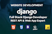 be your full stack python django developer