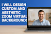 design custom and aesthetic zoom virtual backgrounds with logo