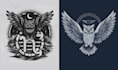 create retro eagle bird owl logo