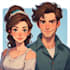 draw cartoon disney couple portrait