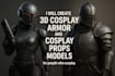 printable cosplay creation,cosplay prop 3d model,wearable model,3d weapon model