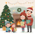 create stylized christmas family portrait