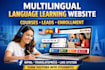 generate language learning multilingual course e learning lead and build website