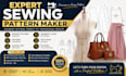do sewing pattern sewing instruction for bag, cloths and pet print ready