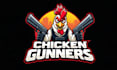 design outstanding chicken gunner mascot logo
