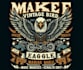 make retro high quality biker bird eagle logo