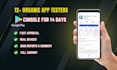 provide real 12 testers or 20 testers for google play console closed test