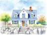 do an watercolor house portrait