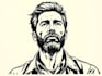 draw a portrait drawing in linocut illustration