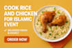 cook rice and chicken for islamic event