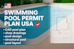 pool permit drawing plan USA cad grading drainage layout plumbing electrical