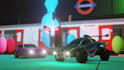 create a 3d rocket league scene and animation