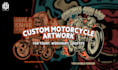 a cool motorcycle garage logo illustration design
