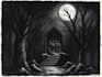 draw dark art illustration with engraving style