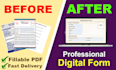 design custom fillable PDF form