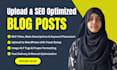 upload and SEO optimize your wordpress blog posts as your virtual assistant
