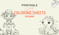 design printable cute coloring sheets for children