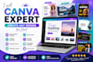 create any design using canva as canva expert