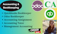 do bookkeeping, accounting on quickbooks and odoo