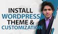 install wordpress theme and customize wordpress website