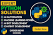 develop intelligent python ai chatbots, automation and machine learning models
