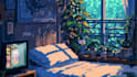 create retro 8bit style pixel art background illustrations pixel art animation