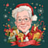 make a christmas caricature and a holiday gift card drawing