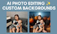 create aesthetic ai photo edits with themed backgrounds