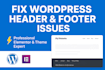 fix wordpress header and footer issues